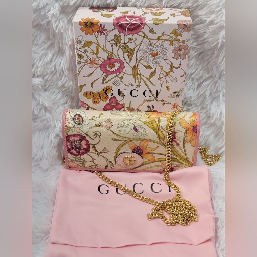 Auth💕🔥 Gucci Flora Wallet On Chain (SHG-35633) - Picture 2 of 15